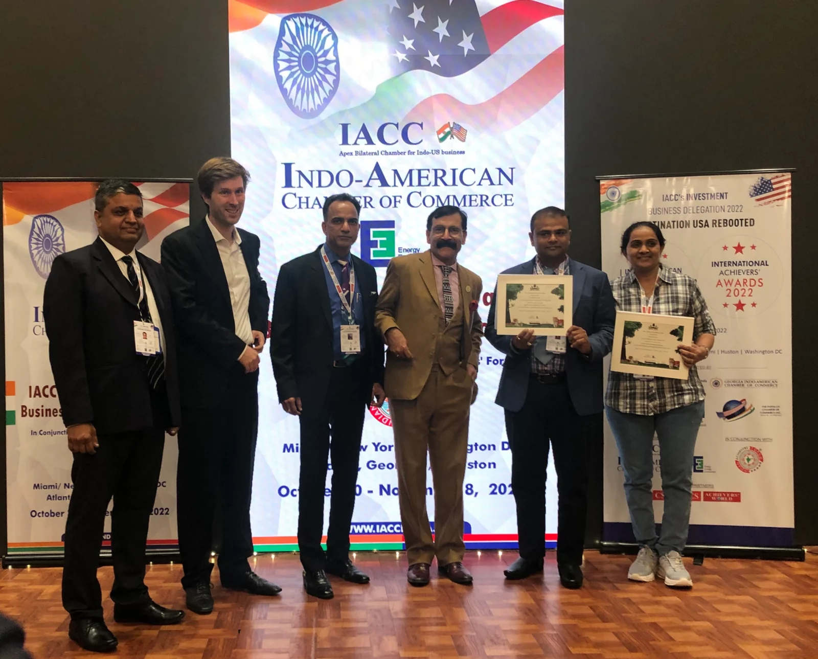 IACC Indo-American Chamber of Commerce - six people standing together